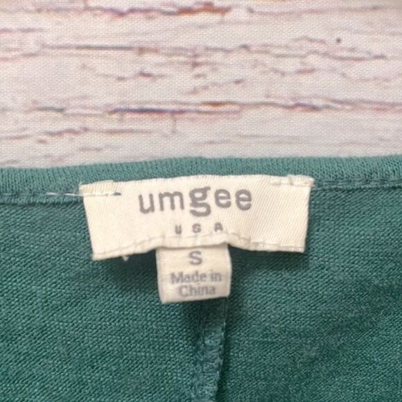 Umgee Emerald Green Mini Long Sleeve Layered Tunic Dress - Picture 4 of 4